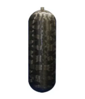An individual gas storage cylinder on a white background