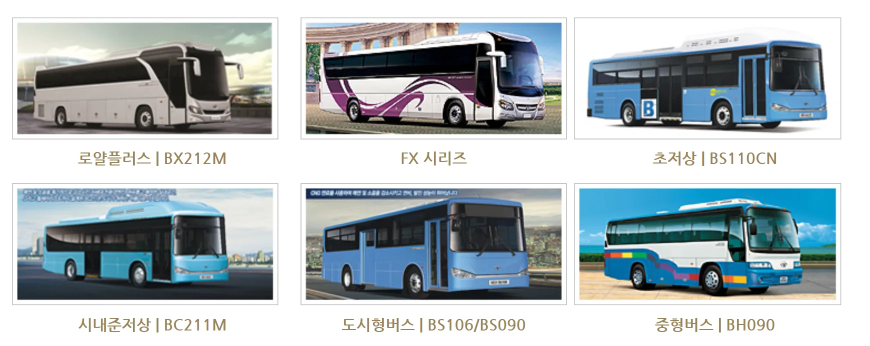 A selection of coach, city and regional bus designs